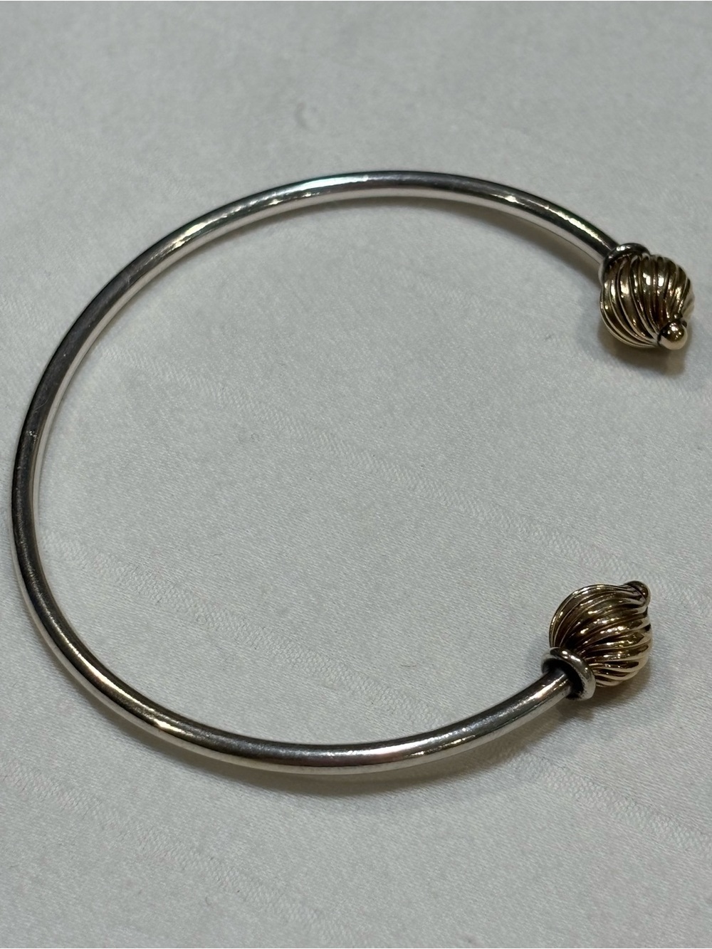 Le Stage Cape Cod Classic Two-Tone Open Cuff Bracelet - Silver with Gold Accents